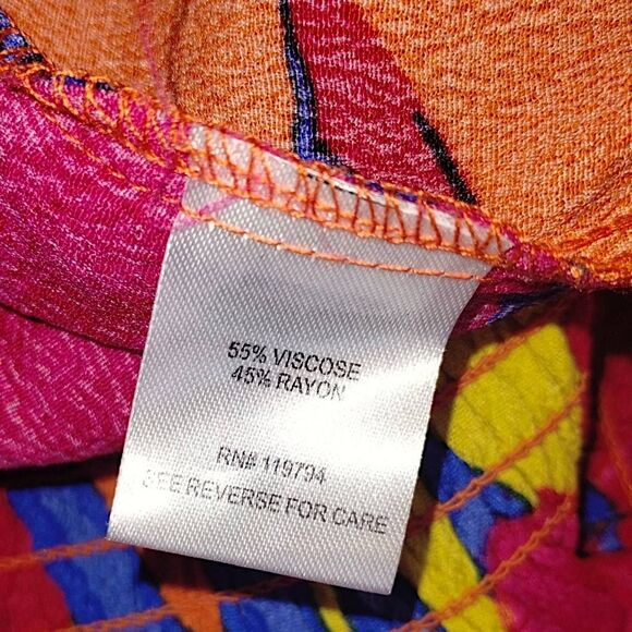 Tracy Evans Womens‎ Top Sz XL V-Neck Long Sleeve Blouse Floral Tropical Resort - Picture 9 of 16